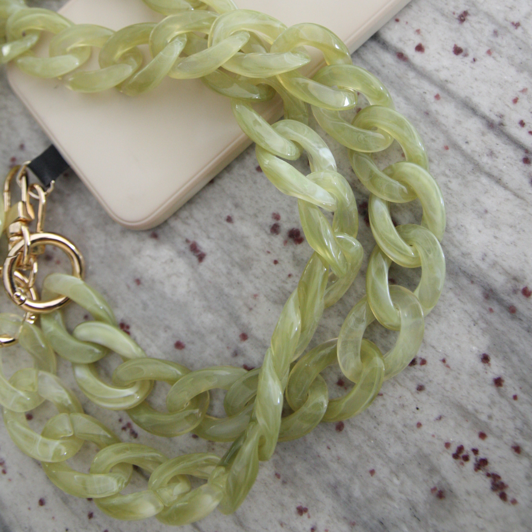 Crossbody Phone Strap - Anti Phone Theft - Long Phone Lanyard ''Chain'' Jade Green