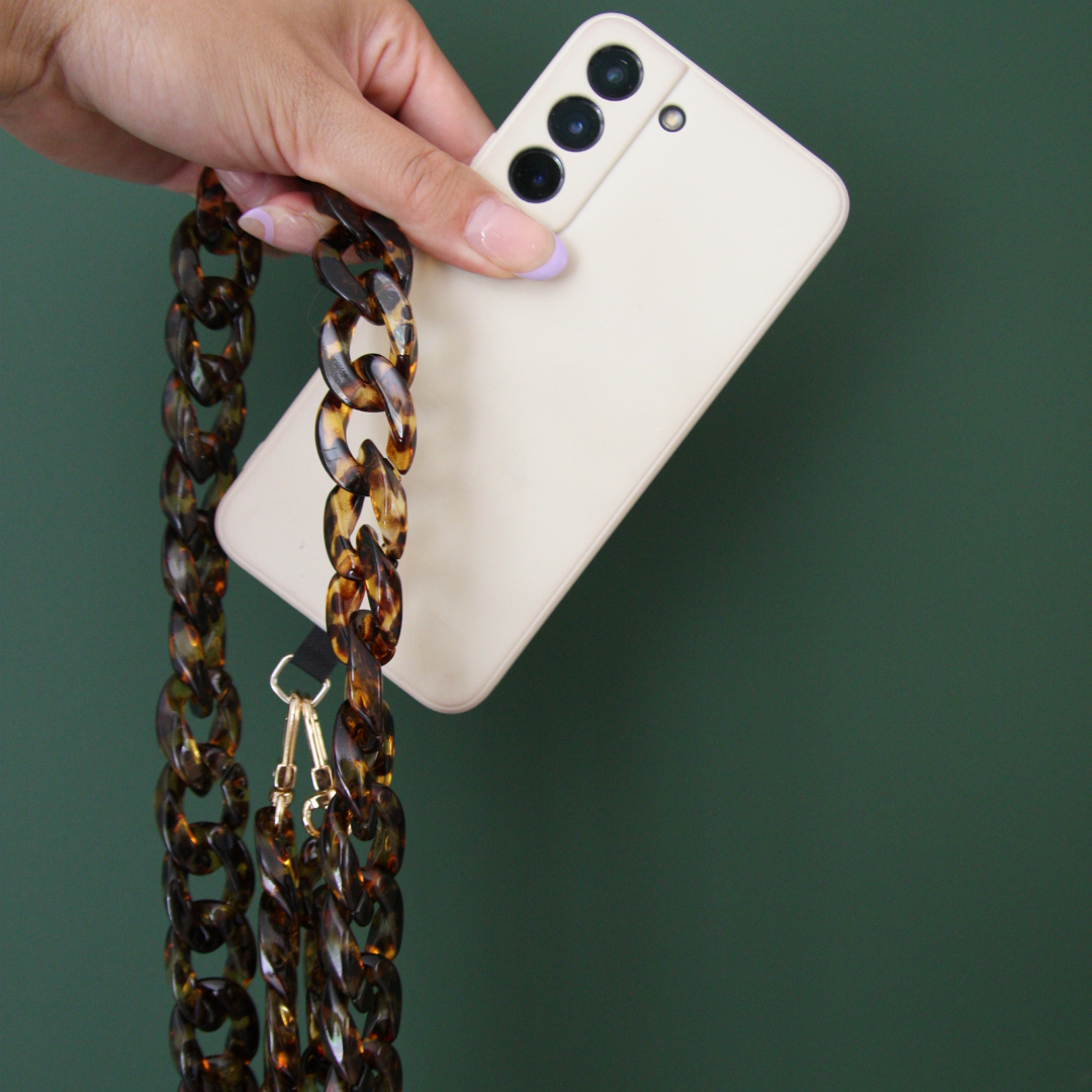 Crossbody Phone Strap - Anti Phone Theft - Long Phone LanyardRosa Tortoiseshell